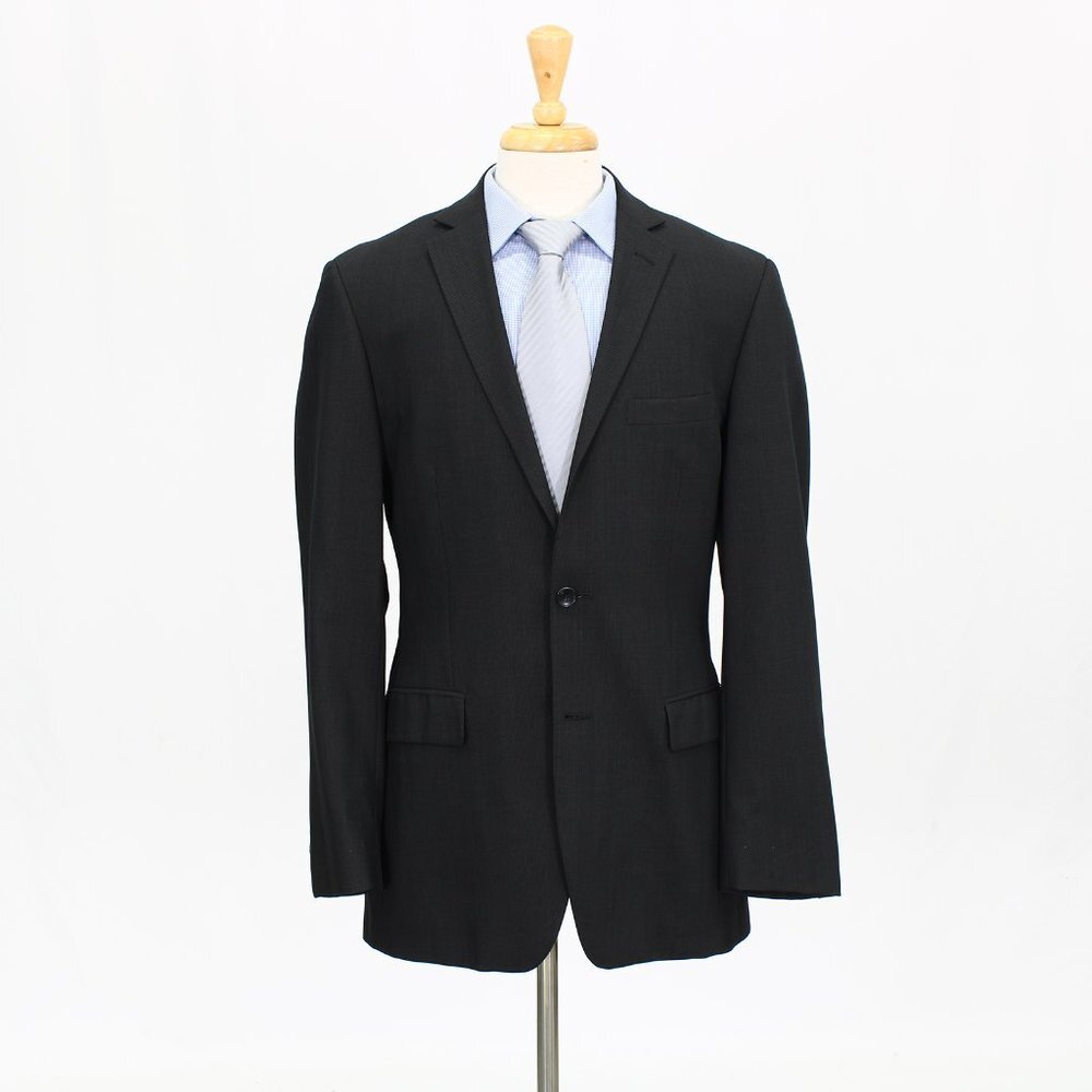 Perry Ellis 40L Gray Solid 2-Button Sport Coat Blazer Jacket B432